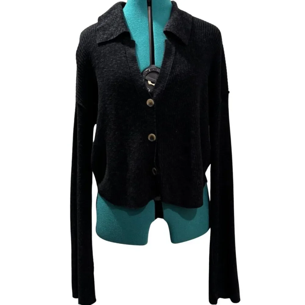 Free People Ella Sweater Shirt – Black, Medium (M), NWOT - Picture 4 of 9